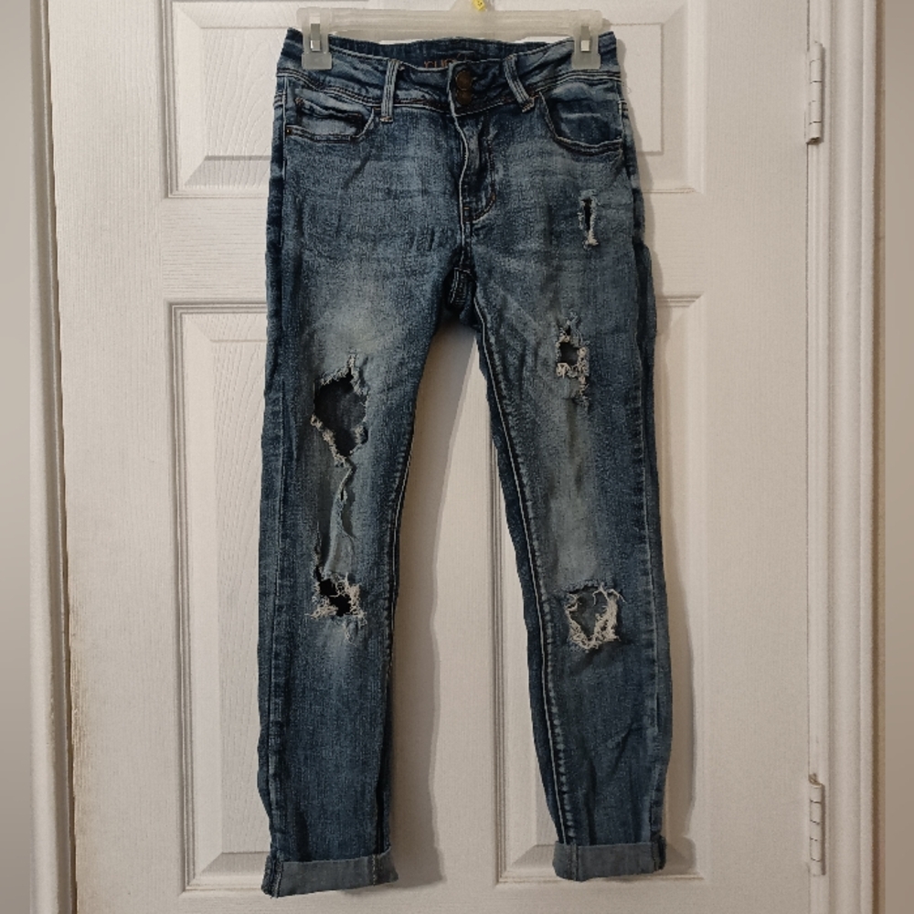Distressed Blue Jeggings